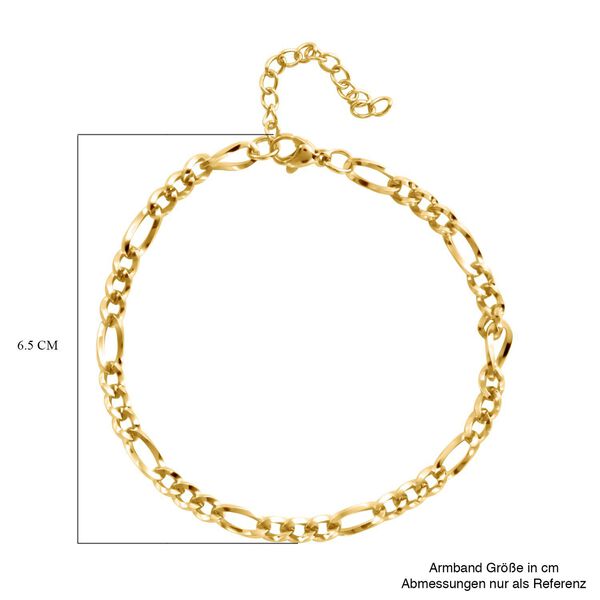 Figaro-Armband, ca. 19 cm, Edelstahl, Goldfarben image number 5