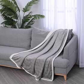 Homesmart Flanelldecke, geometrisches Muster, grau
