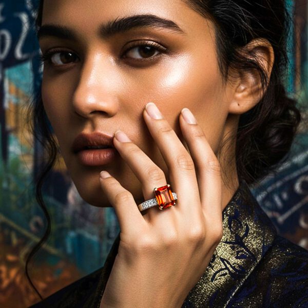 Lustro Stella roter und wei&szlig;er Zirkonia Ring image number 2