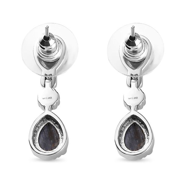 Blaue Aventurin-Ohrringe, Edelstahl ca. 5.35 ct image number 5