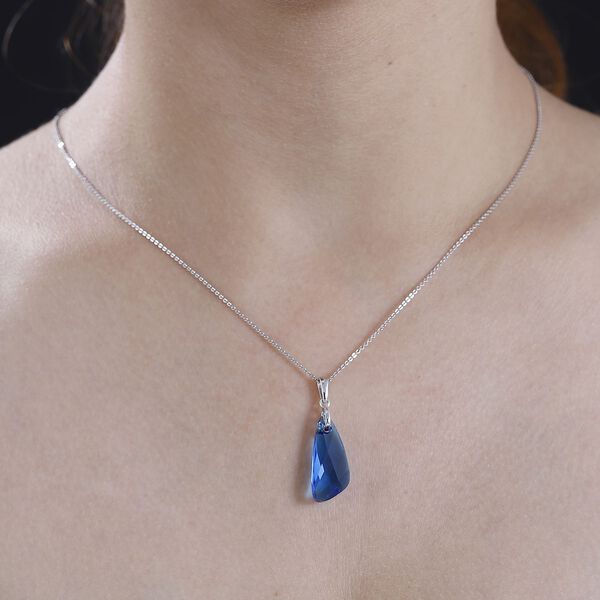 J Francis gefertigt mit SWAROVSKI- Capri blauer Swarovski Kristall Anhänger image number 3