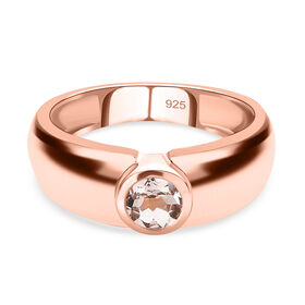 Morganit Ring, 925 Silber Roségold Vermeil, (Größe 18.00), ca. 0.43 ct