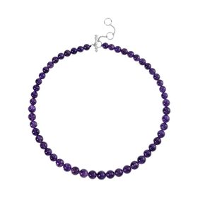 AAA Afrikanischer Amethyst, Roter Granat Halskette, ca. 50 cm 925 Silber rhodiniert ca. 330.09 ct