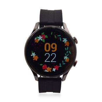 L10 Smartwatch, 1.5 Zoll HD Display, Herzfrequenz-, Blutdruck- und Blutsauerstoffmessung, Schwarzes Silikonarmband