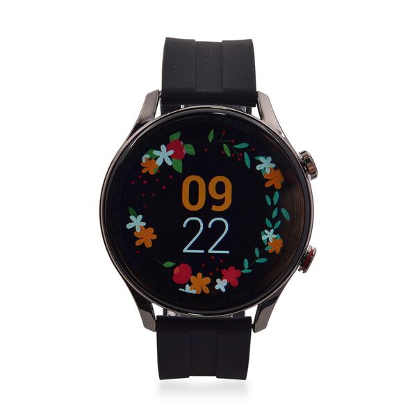 L10 Smartwatch, 1.5 Zoll HD Display, Herzfrequenz-, Blutdruck- und Blutsauerstoffmessung, Schwarzes Silikonarmband