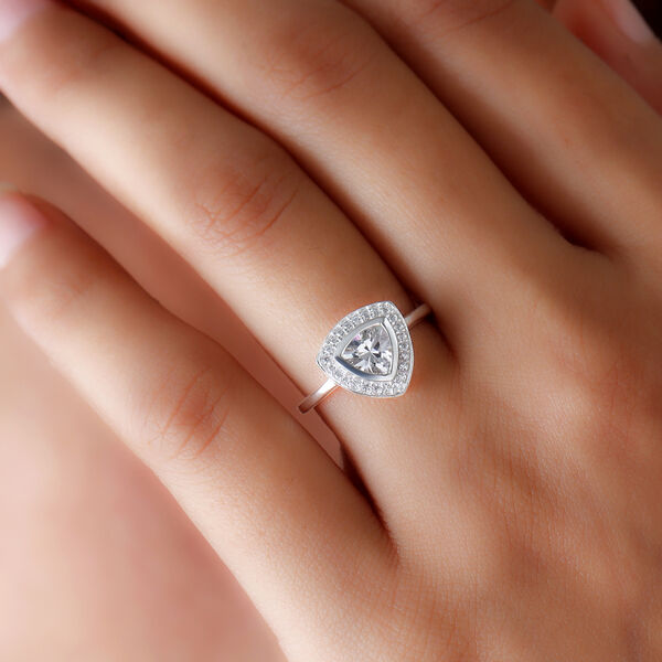 LUSTRO STELLA - wei&szlig;er Zirkonia-Ring, 925 Silber  ca. 1,58 ct