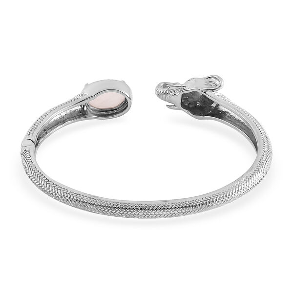 Rosenquarz-Armreif, ca. 20 cm, Edelstahl ca. 6,20 ct image number 5