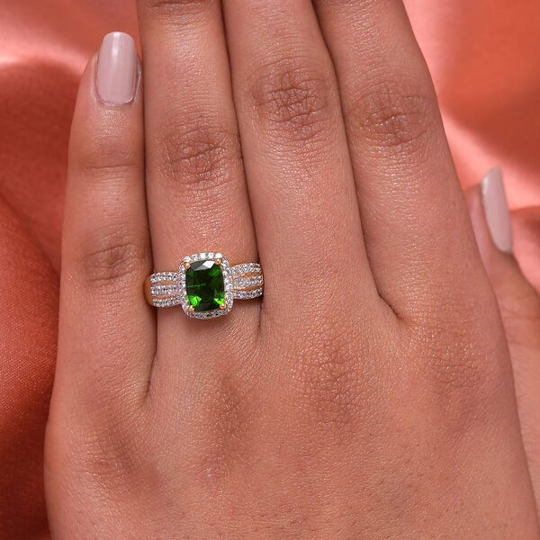 Nat&uuml;rlicher Chromdiopsid und Zirkon-Ring - 1,86 ct. image number 3