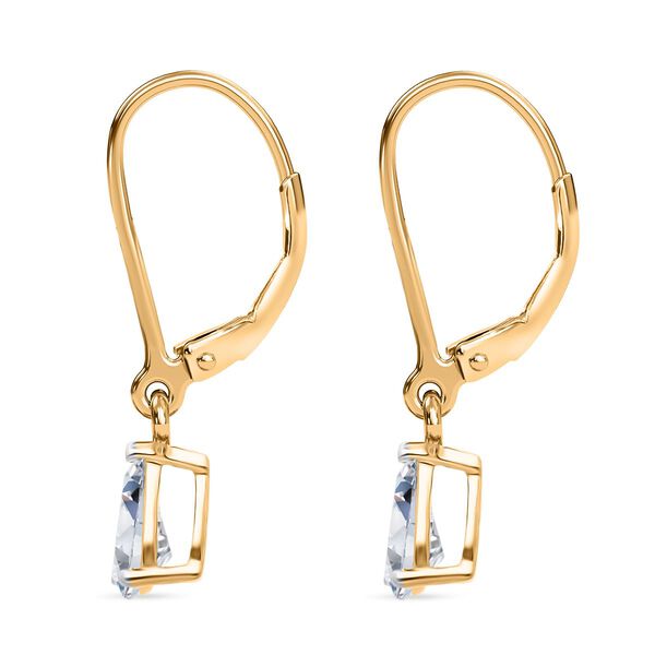 LUXURIANT SGL zertifizierte VS-GH Labor Tropfen-Diamant Ohrringe, 925 Silber 750 Gelbgold Vermeil - 1 ct. image number 3