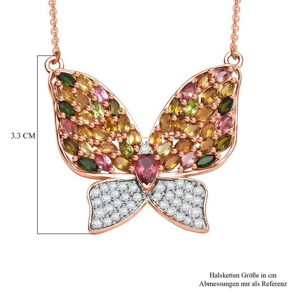 GP Trionfo Kollektion - AA Multi Turmalin, Zirkon und Kanchanaburi blaue Saphir-Halskette, 45 cm - 4,91 ct. image number 6
