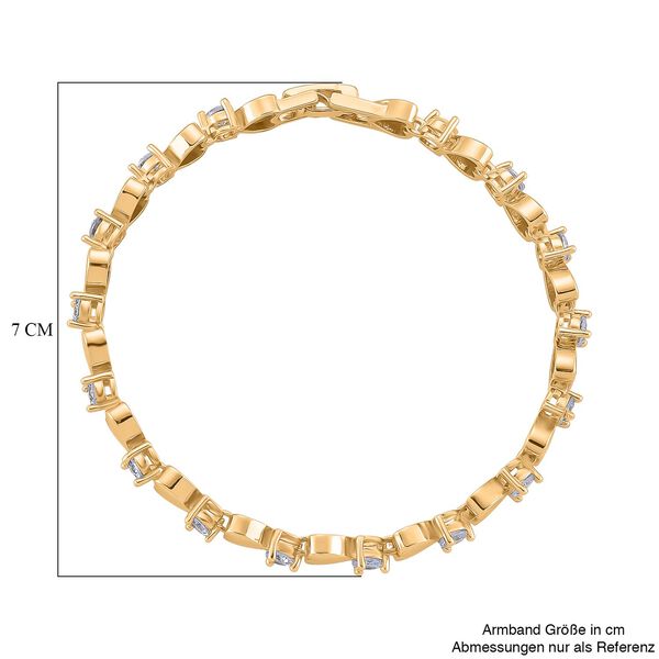 Wei&szlig;er Kristall Armband ca. 19 cm, goldfarben image number 4