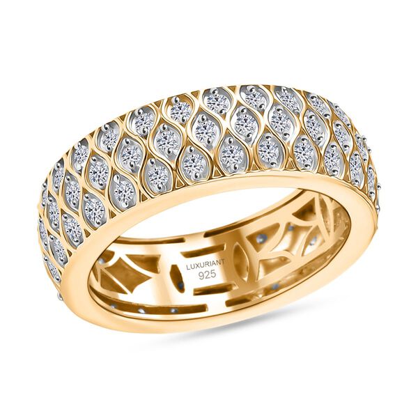 LUXURIANT DIAMOND - Lab Grown Diamant SI-GH SGL zertifiziert Ring 925 Silber 750 Gelbgold Vermeil (Größe 16.00) ca. 1.00 ct image number 3