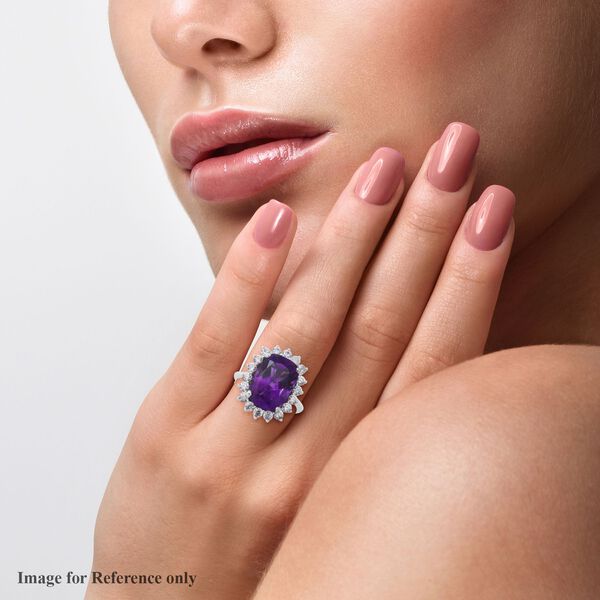 Lusaka Amethyst und weißer Zirkon-Ring - 8,16 ct. image number 2