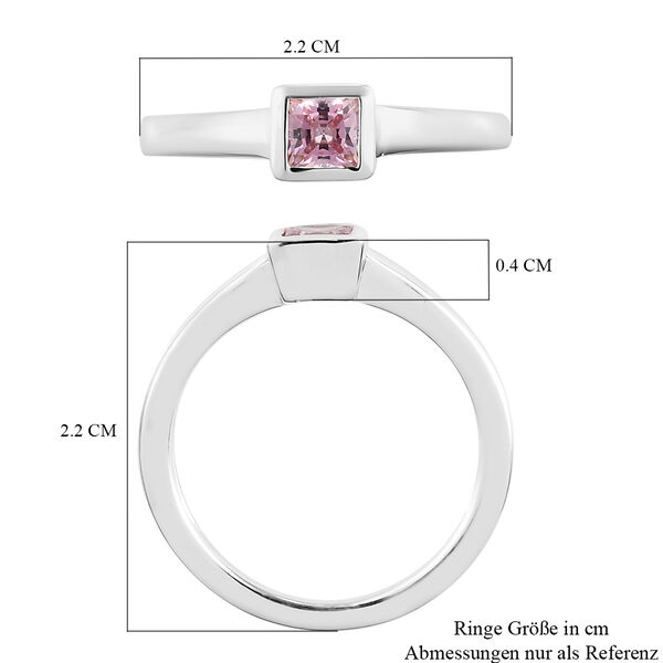 LUSTRO STELLA - feinster, Purpur-Rosa Zirkonia Solitär-Ring, 925 Silber image number 7