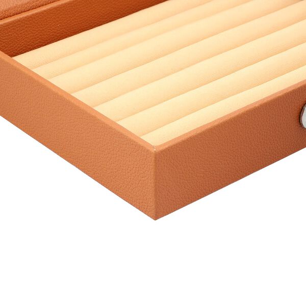 &Ouml;ko-Kunstleder-Ring-Organizer mit Rollenablage, Cognac image number 6