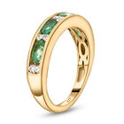 Sambischer Smaragd und weißer Zirkon Half-Eternity-Ring in Silber image number 4