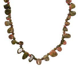 Unakite Halskette, 50 cm - 253 ct.