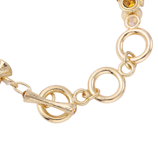 Champagner Kristall Armband ca. 19+5 cm goldfarben image number 4