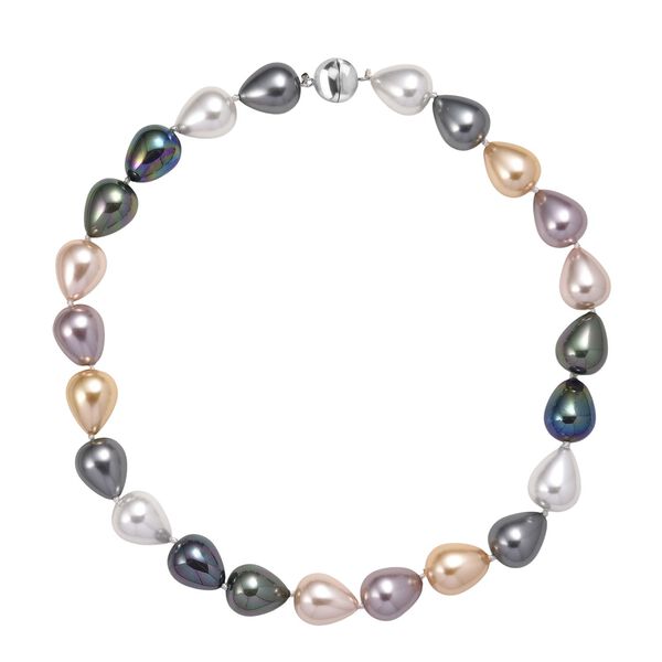 Mehrfarbige Muschelperlen Halskette ca. 50 cm Reiner Edelstahl Standard image number 3