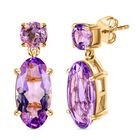 Rose De France Amethyst Ohrringe, 925 Silber vergoldet, ca. 9.69 ct