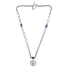 GP Coin-Kollektion - Afrikanische Amethyst Halskette, ca. 45 cm, 925 Silber platiniert ca. 3.51 ct