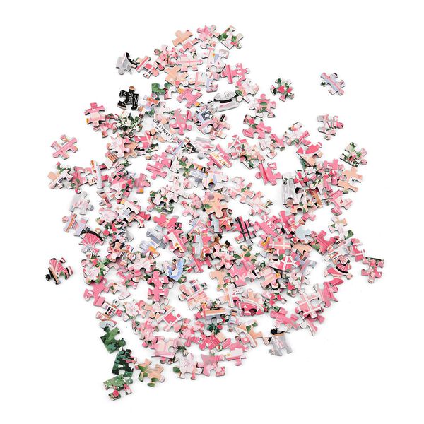 LIVMORE DIY Bilderrahmen Puzzle Bastelset 169 teilig Vintage Architektur Motiv 18.1 x 13 x 18.1 cm Rosa image number 7