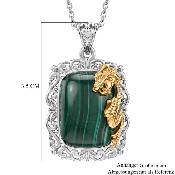 EVER TRUE AA Malachit Anh&auml;nger mit  316L Edelstahlkette ca. 50 cm, nickelfreies Messing ca. 24,00 ct. image number 5