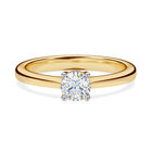 LUXURIANT DIAMOND - Lab Grown Diamant VS-EF SGL zertifiziert Ring, 925 Silber 750 Gelbgold Vermeil (Größe 18.00) ca. 0.50 ct