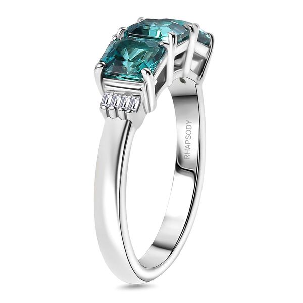 RHAPSODY - AAAA Lagunen Turmalin (ASSCHER SCHLIFF), Weißer Diamant SGL zertifiziert Ring 950 Platin (Größe 17.00) ca. 2.28 ct image number 5