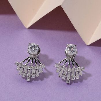 Moissanit Ohrringe 925 Silber rhodiniert ca. 1.59 ct