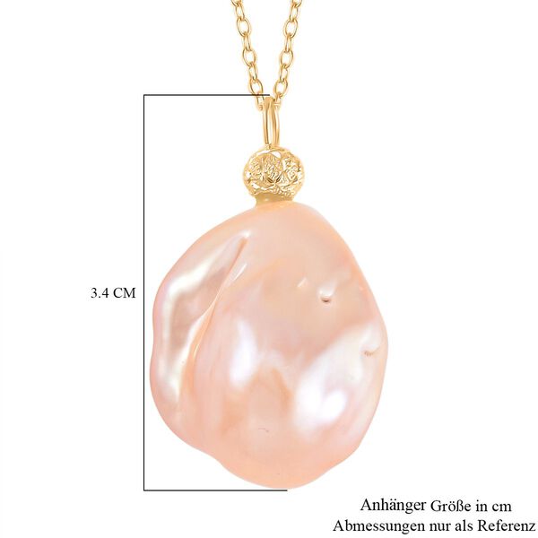 13-16mm Pfirsich-Barockperle Anh&auml;nger mit 50cm Kette image number 5