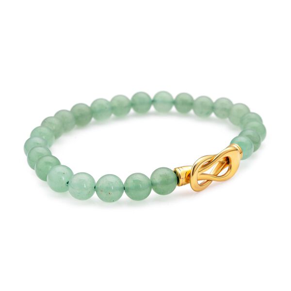 Gr&uuml;nes Aventurin Armband, ca. 20 cm, Edelstahl goldfarben ca. 112.50 ct image number 3