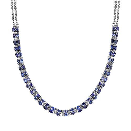 Tansanit und Zirkon Halskette, 45 cm - 13,18 Ct. image number 0