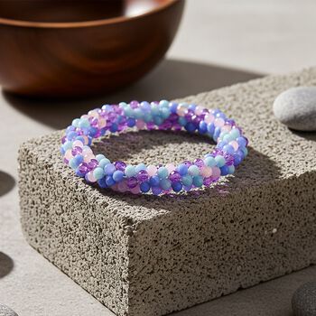 Mehrfarbiges lila Kristall flexibles Armband