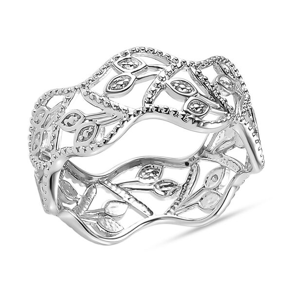 ALLORO Ring mit Diamantakzenten, 925 Silber platiniert image number 5