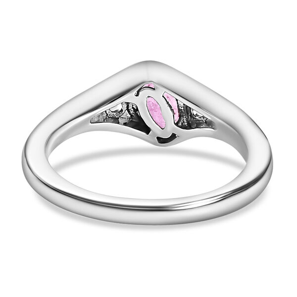 Premium Ilakaka Rosa Saphir und Zirkon Ring, 925 Silber platiniert, 0,83 ct. image number 6