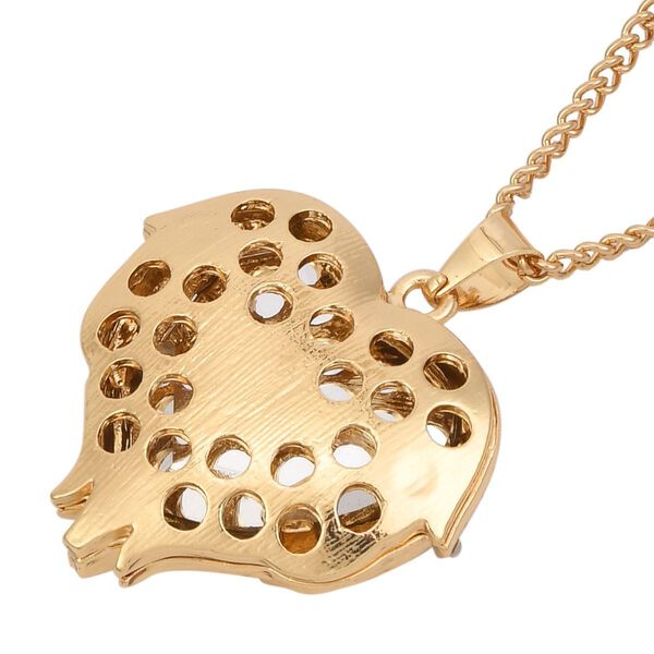 2er Set - Glas, Kristall Anhänger mit Kette und Ohrringe, Champagner image number 4