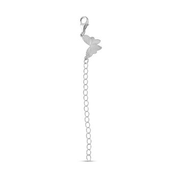 Karabinerverschluss mit Extender, rhodiniertes 925er Silber