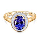 AAA Tansanit, Weißer Diamant Ring 585 Gold (5-7 Tagen Lieferzeit) (Größe 17.00) ca. 1.88 ct