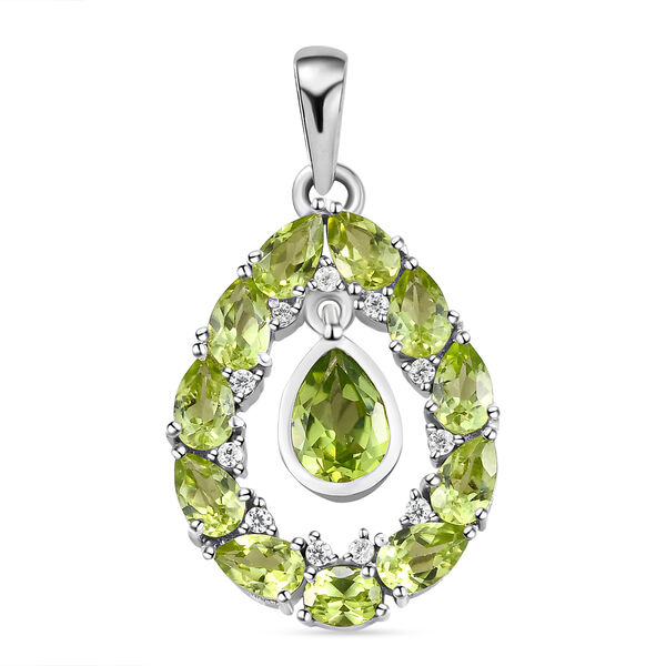 Nat&uuml;rlicher Peridot-Anh&auml;nger in Silber, 3,32 ct.