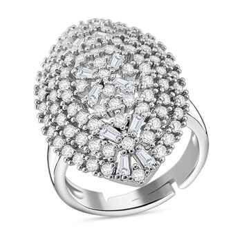 Wei&szlig;er Zirkonia Ring Messing Flexibles