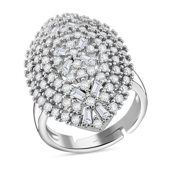 Flexibler wei&szlig;er Zirkonia-Ring in Silberton