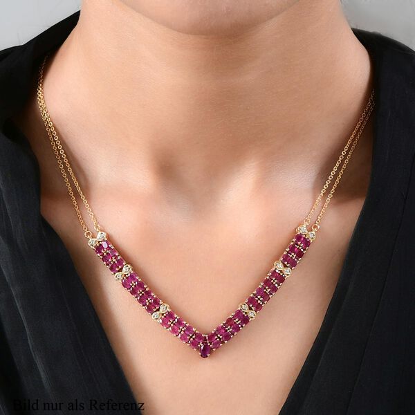 Afrikanische Rubin und Zirkon-Halskette in Silber image number 2