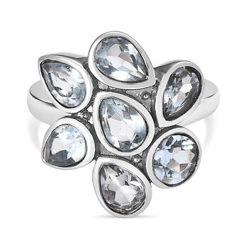 Himmelblauer Topas Ring Edelstahl (Gr&ouml;&szlig;e 16.00) ca. 3,49 ct