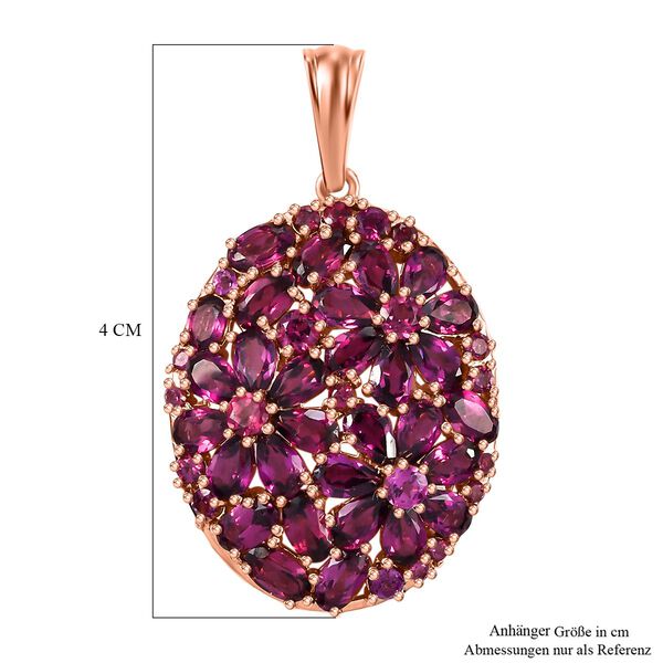 Rhodolith Granat Anh&auml;nger 925 Silber 750 Ros&eacute;gold Vermeil ca. 8.30 ct image number 6