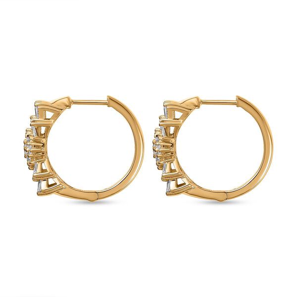 Moissanit Ballerina Creolen, 925 Silber mit 750 Gelbgold Vermeil - 1,93 ct. image number 6