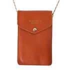 Sencillez - Handy Crossbody Tasche aus 100% echtem Leder mit Sichtfenster, 12x1x18cm, Orange image number 0