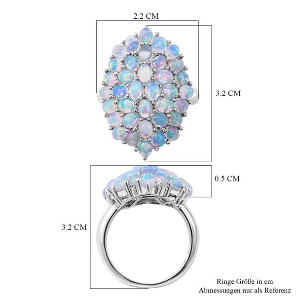 Nat&uuml;rlicher, &auml;thiopischer Welo Opal Ring, 925 Silber platiniert, ca. 4.68 ct image number 4