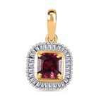 AAAA Rubellit, Weißer Diamant Anhänger 585 Gold ca. 0,94 ct.