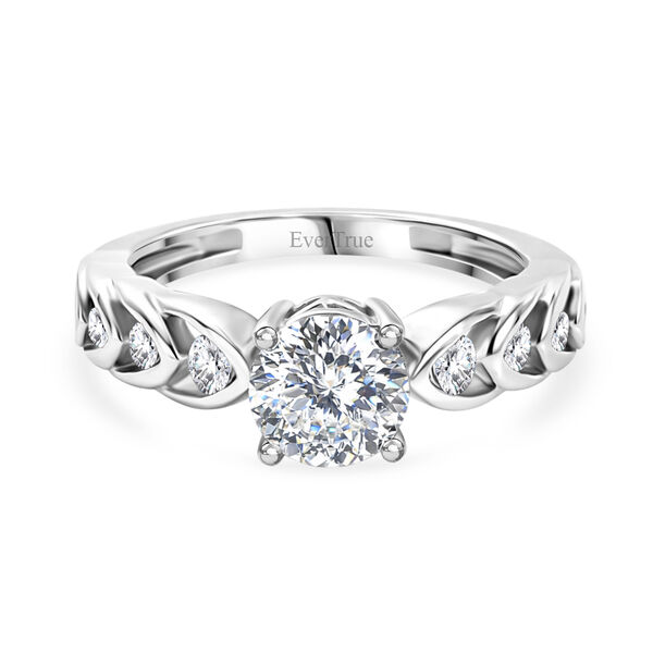 EVER TRUE 120 Facetten Moissanit Ring Nickelfreies Messing (Gr&ouml;&szlig;e 17.00) ca. 1,24 ct